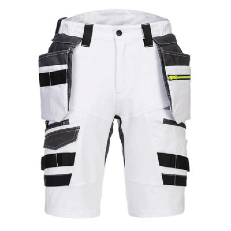 Image of Portwest DX4 Mens Detachable Holster Pocket Shorts DX444WHR41 Colour: White