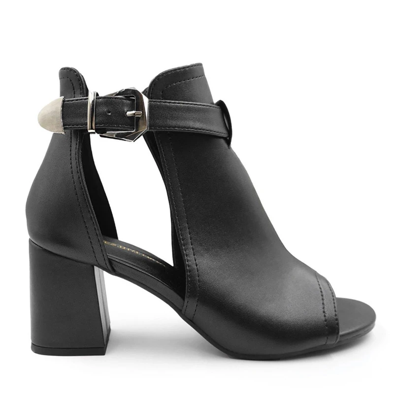Image of Where's That From 'Lisa' Block Heels Jet Black