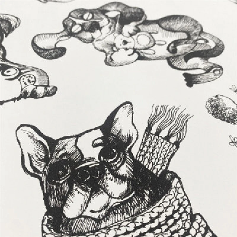 Image of Muriva Ltd Muriva Pooches Wallpaper, Black 102577