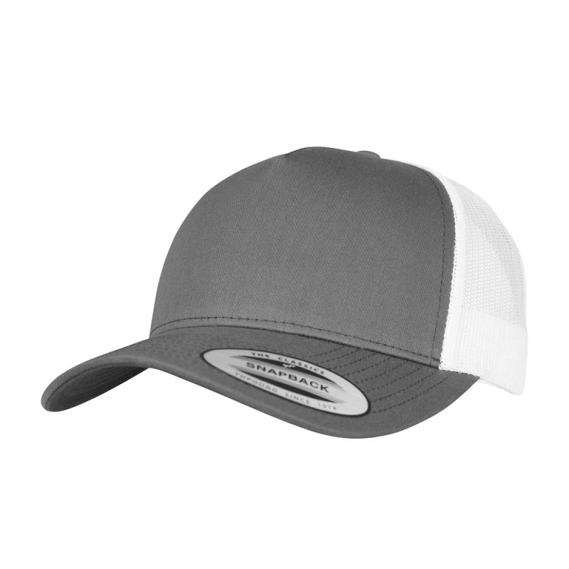 Image of Flexfit Mens Two Tone 5 Panel Trucker Cap in Pale Grey Pale Grey Male One Size