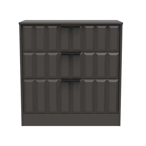 Image of Welcome Furniture Ready Assembled New York 3 Drawer Deep Chest In Graphite NYC049GBGB