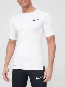 Image of Nike Pro Compression Short Sleeve Top - White