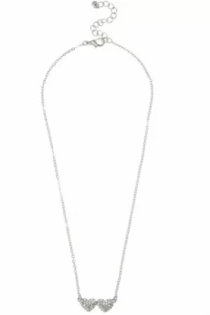 Image of Lipsy Jewellery Mini Double Pave Heart Necklace JEWEL 8614