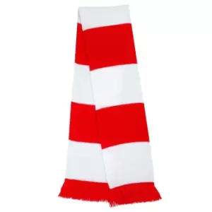 Image of Result Mens Heavy Knit Thermal Winter Scarf (One Size) (White/Red)