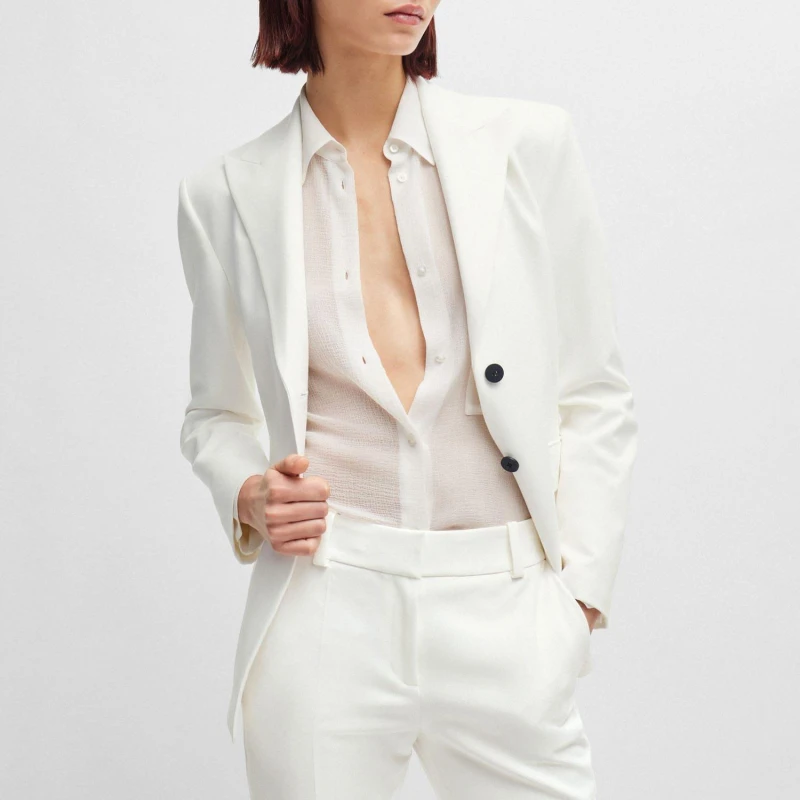 Image of Hugo Asmalla Slim-Fit Blazer Natural female 6