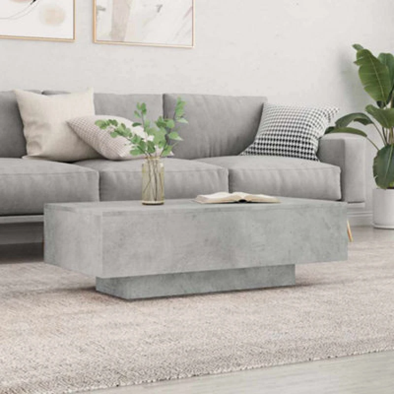 Image of Vidaxl Coffee Table Concrete Grey 100X49.5X31cm Engineered Wood, Grey 833891