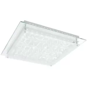 Image of Italux Penate Classic Patterned Glass Flush Ceiling Light led, 4000K