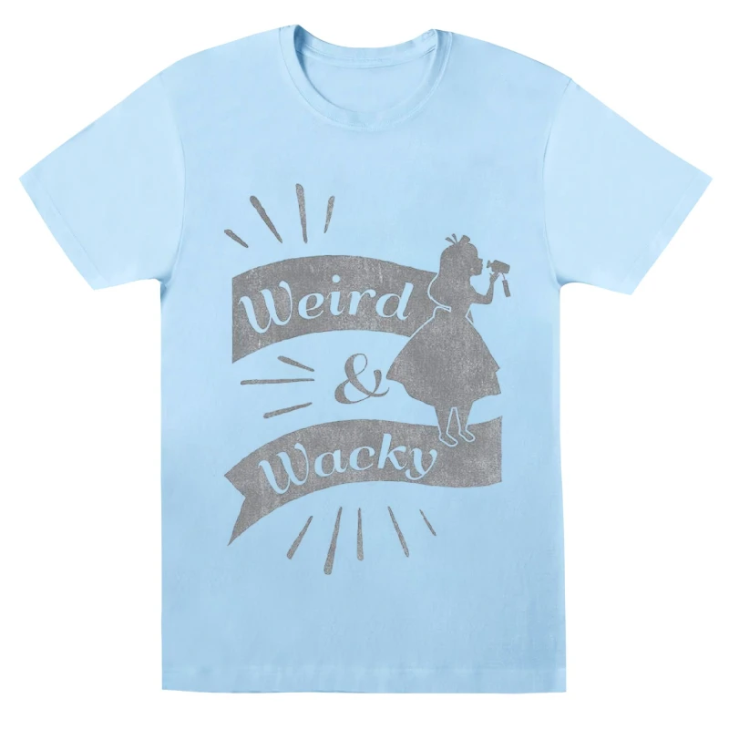 Image of Disney Men Alice In Wonderland Weird And Wacky T-Shirt in Baby Blue Size: Small Baby Blue S Male 5059568303912