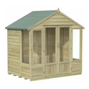 Image of 7' x 5' Forest Oakley Double Door Apex Summer House (2.32m x 1.53m) - Natural Timber