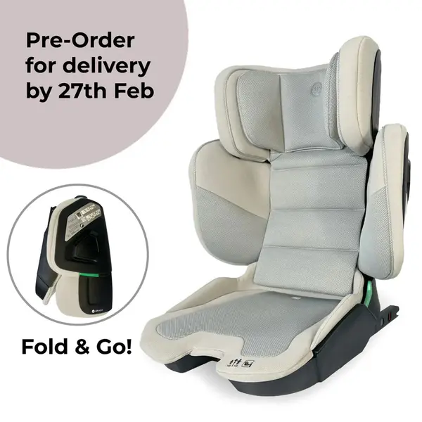 Image of My Babiie MBCS23 i-Size (100-150cm) Compact High Back Booster Car Seat - Stone