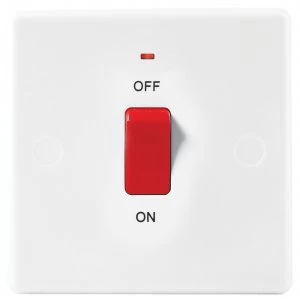 Image of Wickes 45A Switch 1 Gang Slimline White