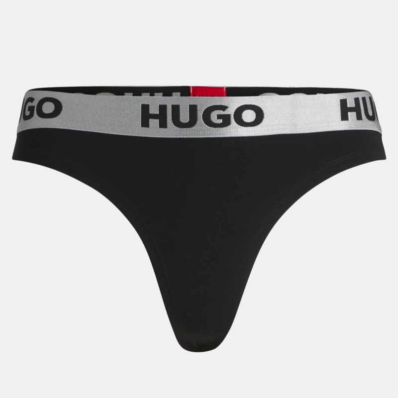 Image of Hugo Stretch Cotton Thong - Black 8