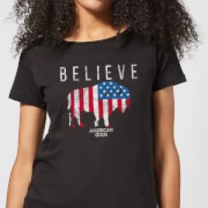 Image of American Gods Believe In Bull Womens T-Shirt - Black - M