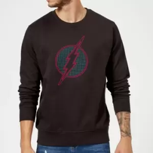 Image of Justice League Flash Retro Grid Logo Sweatshirt - Black - M