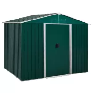 Image of Outsunny 8 x 6ft Garden Storage Shed w/ Double Sliding Doors - Green