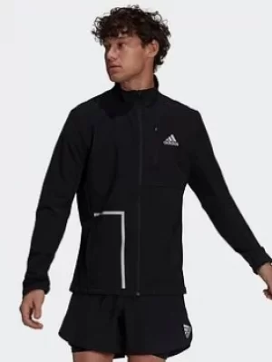 Image of adidas Own The Run Soft Shell Jacket, Black, Size S, Men