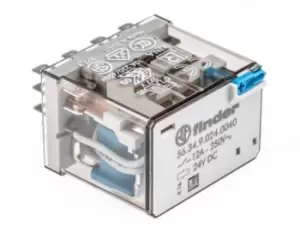 Image of Finder, 24V dc Coil Non-Latching Relay 4PDT, 12A Switching Current Plug In, 4 Pole, 56.34.9.024.0040