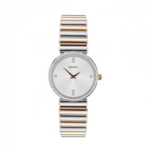 Image of Seksy Silver And Two-Tone Rose Fashion Watch - 40045