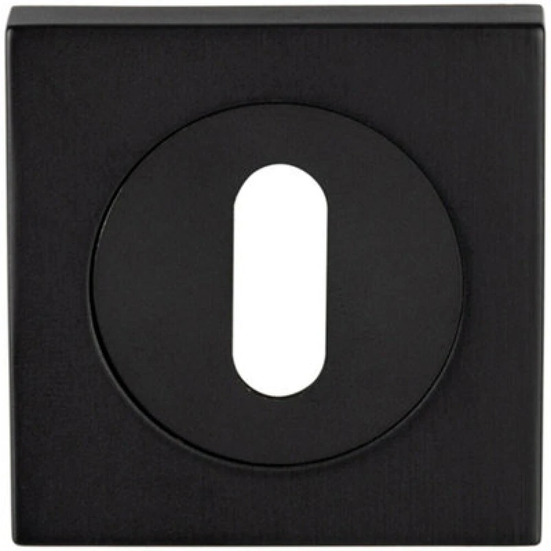 Image of Loops Square Lock Profile Escutcheon 51 x 51mm Concealed Fix Matt Black unisex