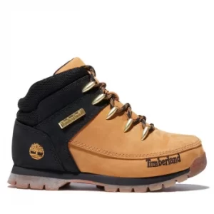 Image of Timberland Euro Sprint Mid Hiker For Junior In Yellow/black Yellow Kids, Size 3.5