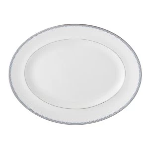 Image of Wedgwood Vera wang grosgrain indigo oval dish 35cm
