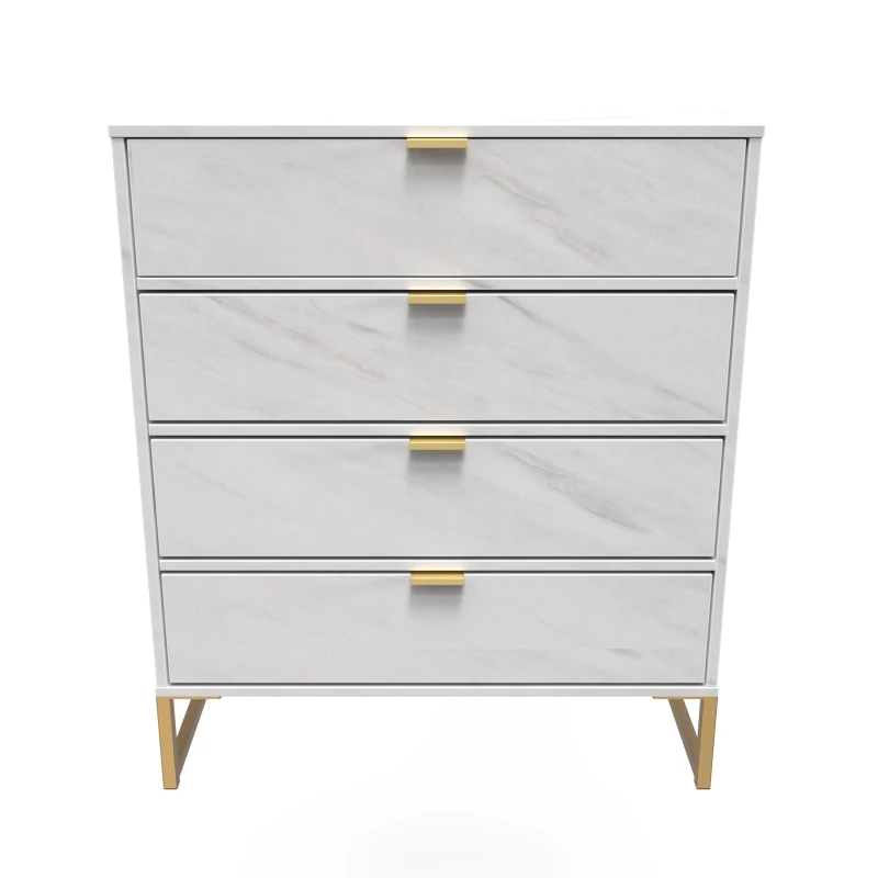 Image of Tamworth 4 Drawer Chest Of Drawers In Marble (Ready Assembled)