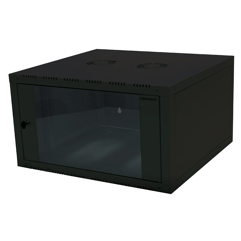 Image of LogiLink W06E66B rack cabinet 6U Wall mounted rack Black