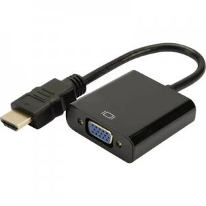 Image of Digitus HDMI / VGA Adapter [1x HDMI plug - 1x VGA socket, Jack socket 3.5 mm] Black 10.00 cm