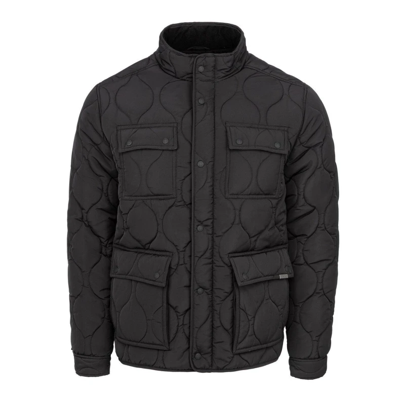 Image of Firetrap Mens Kingdom Quilted Long Sleeve Jacket Black male 2X Small