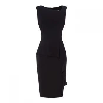 Image of DKNY Asymmetrical Peplum Sheath Dress - Black