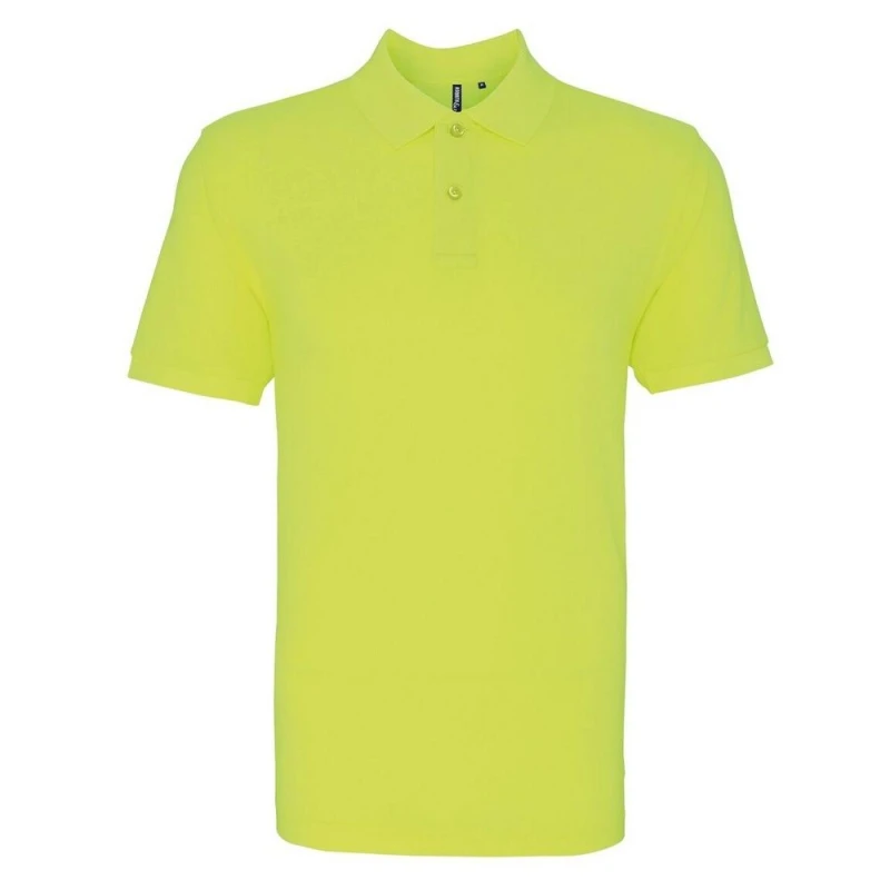 Image of Asquith & Fox Mens Plain Short Sleeve Polo Shirt in Bright Yellow Size: Small Bright Yellow Male S