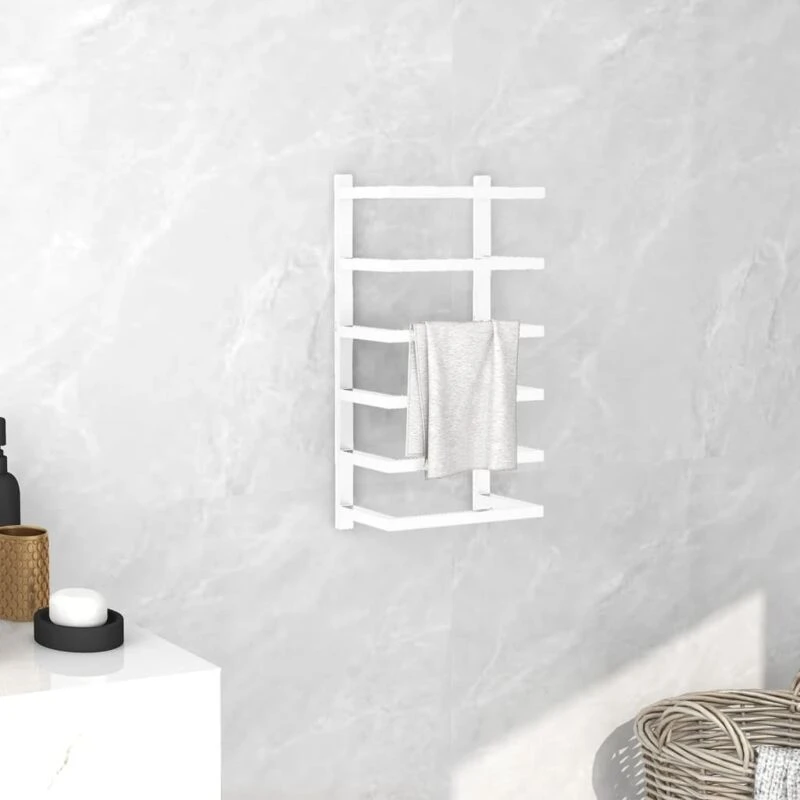 Image of VIDAXL Towel Rack White 24x12x48cm Steel Vidaxl 8720286504239