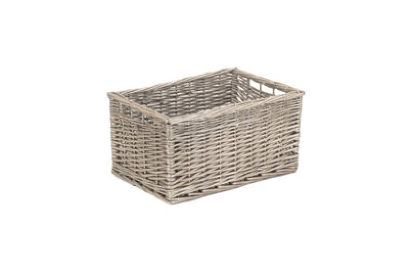Image of Red Hamper St019-02 Wicker Antique Wash Open Storage Basket Medium