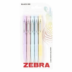 Image of Zebra Ballpoint Zgrip Pens Pastel 5 pack