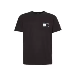 Image of Tommy Jeans Tjm Twisted Flag Tee - Black