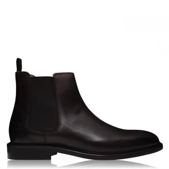 Image of Reiss Tenor Leather Chelsea Boots - Dark Brown