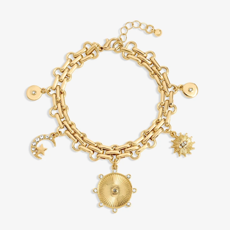 Image of Mood Gold Plated Celestial Charm Bracelet Gold female One Size