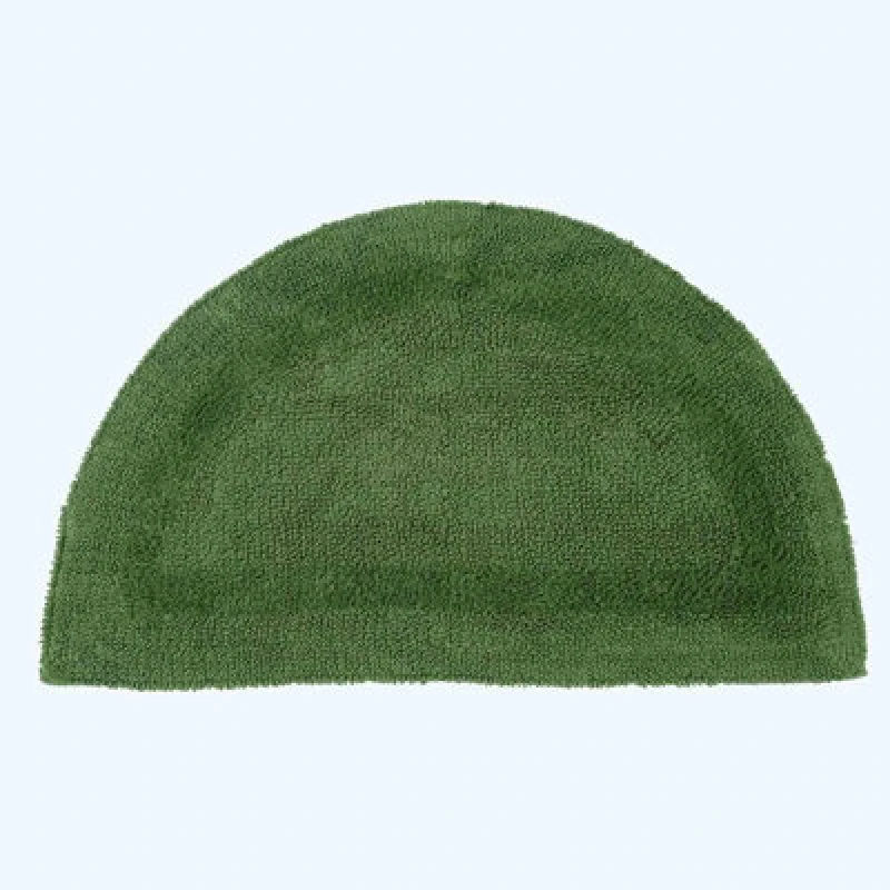 Image of Homescapes Luxury Reversible Semi Circle Bath Mat - Fern Green