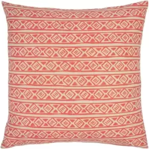 Image of Furn Rocco Patterned Cushion Cover (One Size) (Coral/Grey) - Coral/Grey