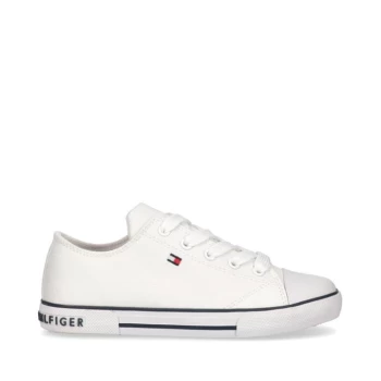 Image of Tommy Hilfiger Vincent Low Canvas Trainers Junior - White
