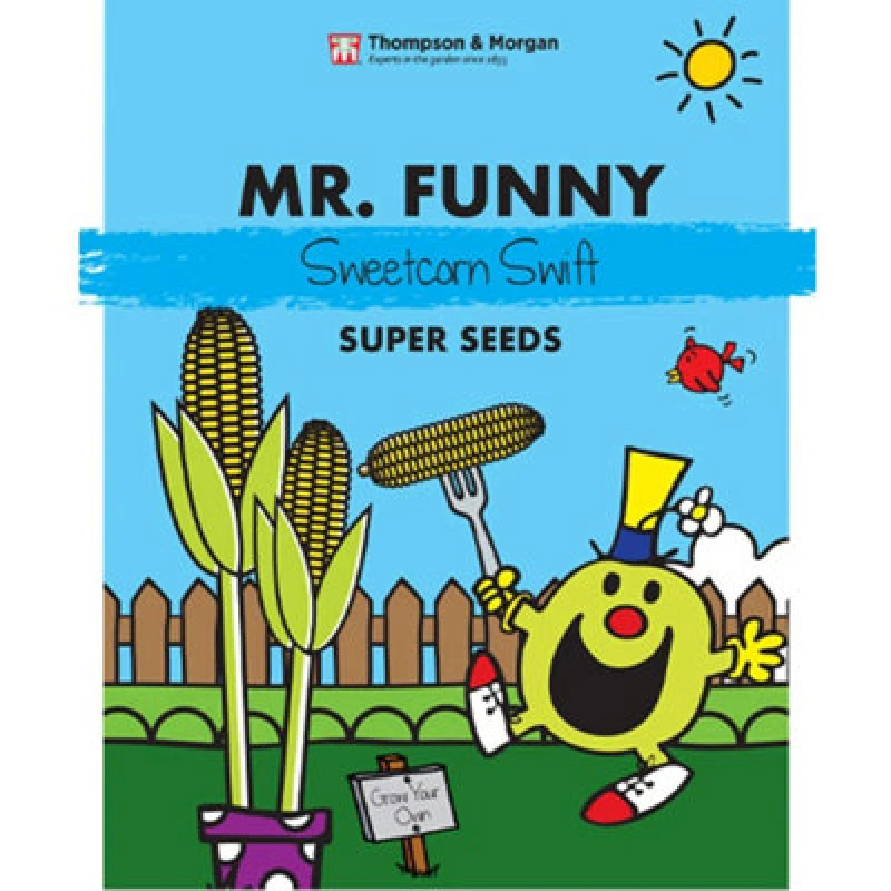 Image of Thompson & Morgan Mr. Men Little Miss - Mr. Funny - Sweetcorn 'swift' - 1 Packet (20 Seeds)