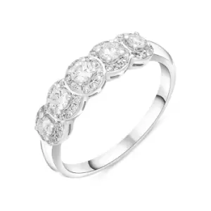 Image of 18ct White Gold 0.50ct Diamond Pave Cluster Half Eternity Ring