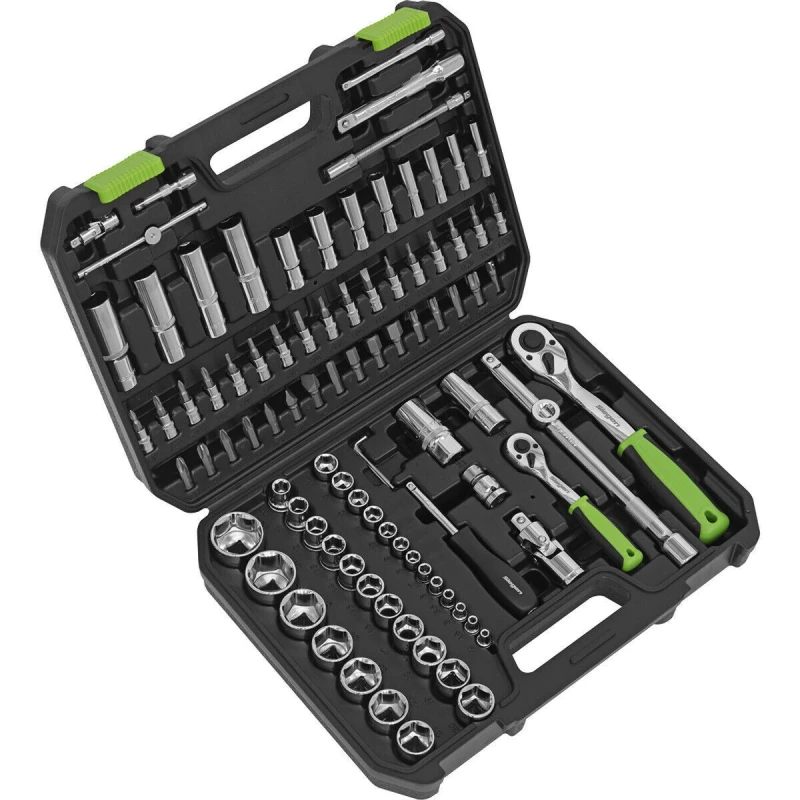 Image of Loops 94pc PREMIUM Socket / Bit & Ratchet Handle Set - 1/4" 1/2" Drive 6 Point Metric Multi