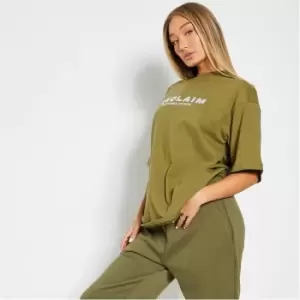 Image of I Saw It First Reclaim Sustainable Staples Oversized T Shirt - Green