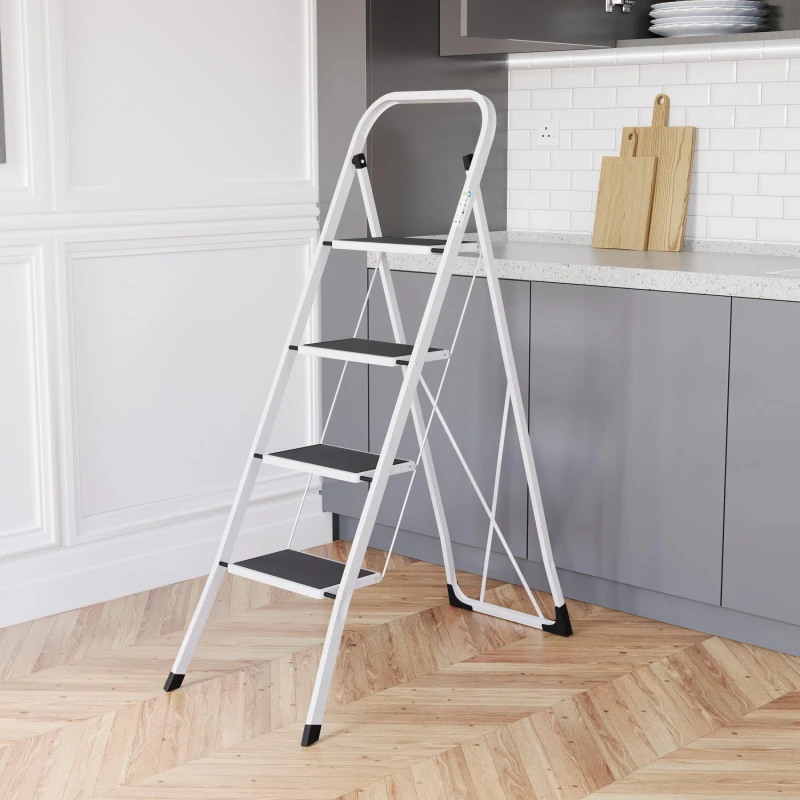 Image of Lassic Home Vida 4 Step Ladder With Anti Slip Mat White unisex 4 Step