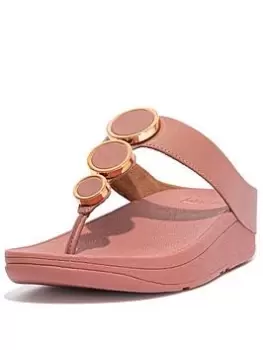Image of FitFlop Halo Toe Post Sandals - Rose, Rose, Size 5, Women