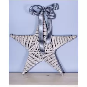 Image of St Helens Christmas Light Grey Wicker Star Woven Willow