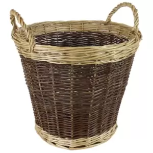 Image of JVL Two Tone Willow Log Basket 60 x 50 cm