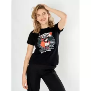 Image of Harley Quinn Black Graffiti Unisex T-Shirt Medium