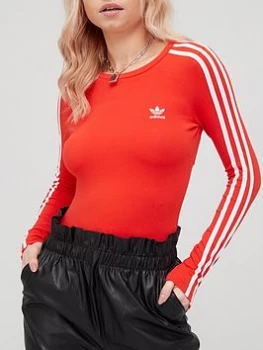 Image of adidas Originals Cut Out Body Suit - Red, Size 10, Women